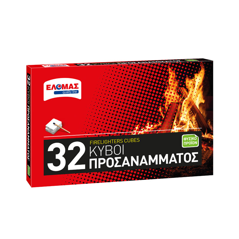 ΕΛΟΜΑΣ Προσάναμμα κηροζίνης κουτί 32τμχ.