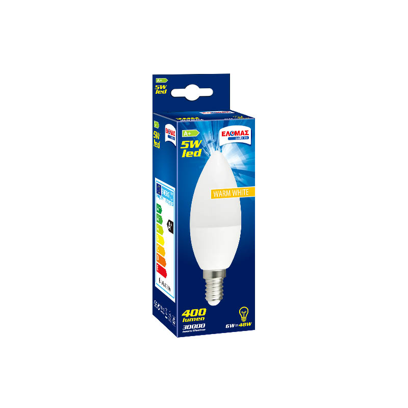 ΕΛΟΜΑΣ Λαμπτήρας Led κερί 5W