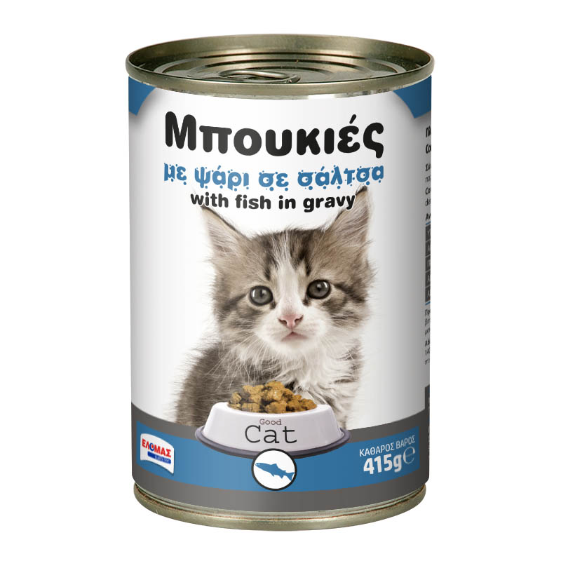 ΕΛΟΜΑΣ Γατοτροφή με ψάρι σε σάλτσα 415g