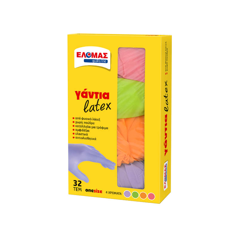 ΕΛΟΜΑΣ Γάντια latex one size